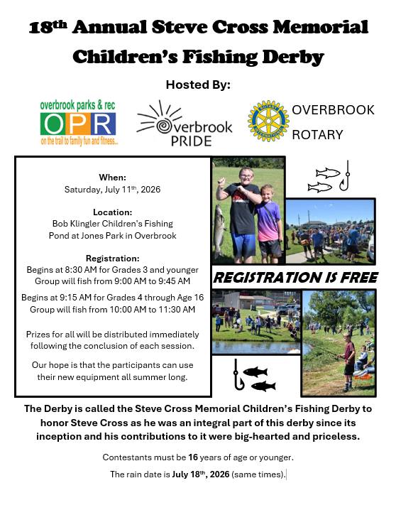 Steve Cross Memorial Children's Fishing Derby Flyer and Info