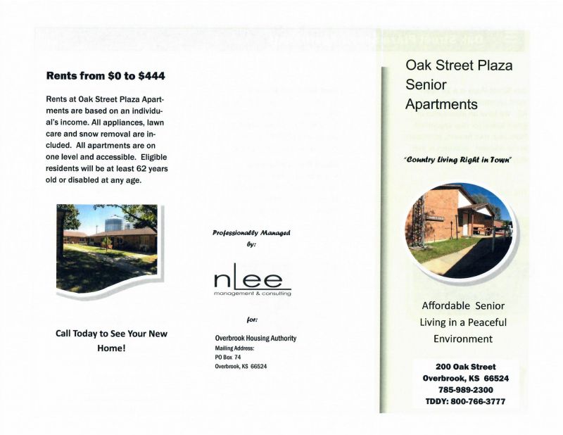 Overbrook Housing Authority City of Overbrook Kansas